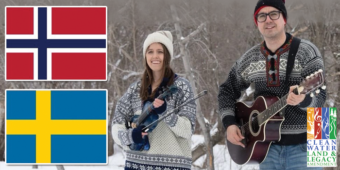 Project: Constellation, Norwegian and Swedish flags, couple playing instruments