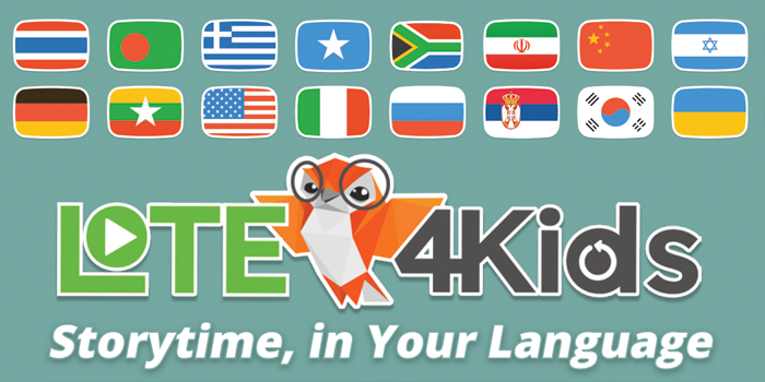 LOTE4Kids logo and flags