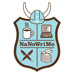 NaNoWriMo branded shield