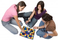 playing a board game playing a board game