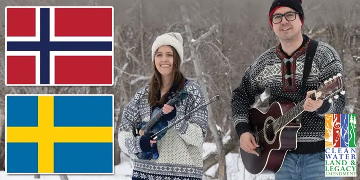 Project: Constellation, Norwegian and Swedish flags, couple playing instruments