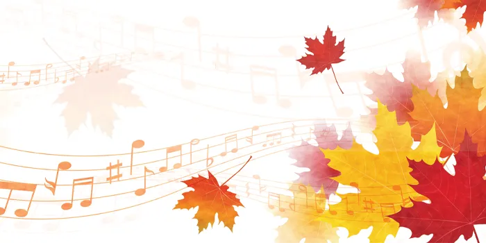 fall leaves and musical notes